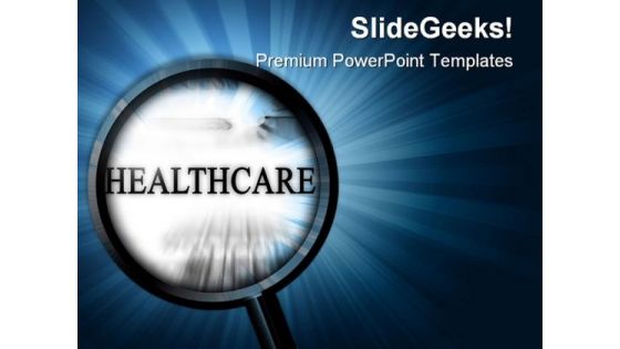 Healthcare With Magnifier Health PowerPoint Templates And PowerPoint Backgrounds 0911