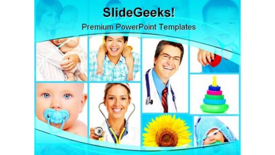 Healthy Babies Medical PowerPoint Themes And PowerPoint Slides 0811