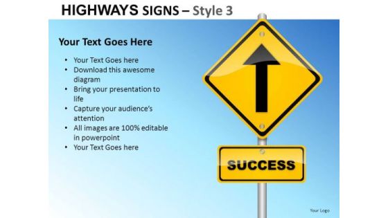 Healthy Highway Signs 3 PowerPoint Slides And Ppt Diagram Templates