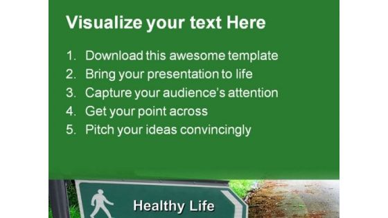 Healthy Life Signpost Nature PowerPoint Themes And PowerPoint Slides 0511