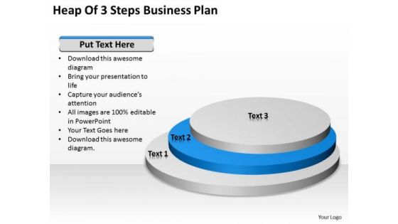 Heap Of 3 Steps Business Plan Ppt Samples PowerPoint Slides