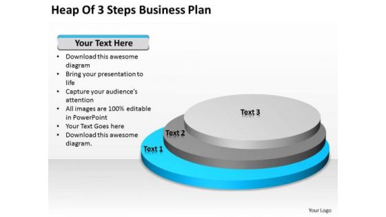 Heap Of 3 Steps Business Plan Ppt Small PowerPoint Slides