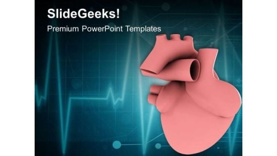 Heart And Ecg Shown In 3d Medical PowerPoint Templates Ppt Backgrounds For Slides 0413