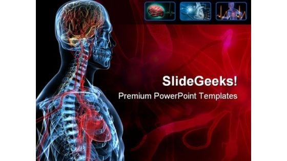 Heart Brain Medical PowerPoint Template 0610