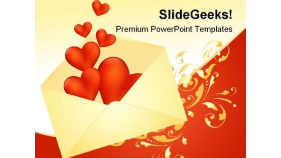 Heart Envelope Wedding PowerPoint Template 0610
