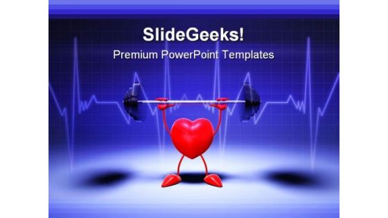 Heart Fittness Medical PowerPoint Template 0610