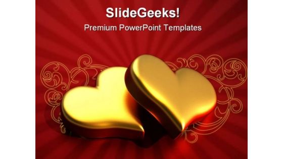 Heart Of Gold Beauty PowerPoint Backgrounds And Templates 0111