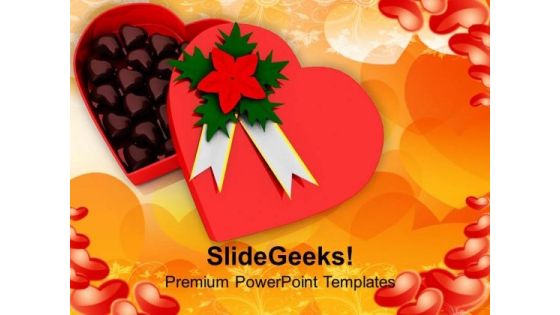 Heart Shaped Box Having Chocolates Occassion PowerPoint Templates Ppt Backgrounds For Slides 0213