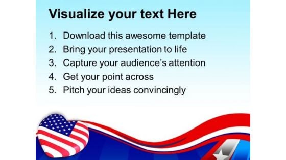Heart Shaped Flag Americana PowerPoint Templates And PowerPoint Themes 0812