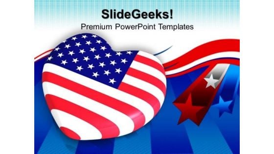 Heart Shaped Flag Americana PowerPoint Templates And PowerPoint Themes 0812