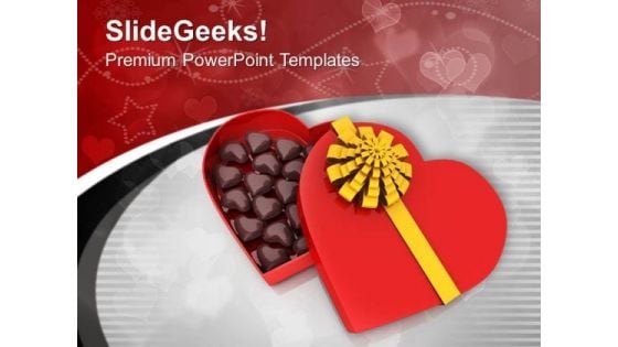 Heart Shaped Gift Box For Weddings PowerPoint Templates Ppt Backgrounds For Slides 0713