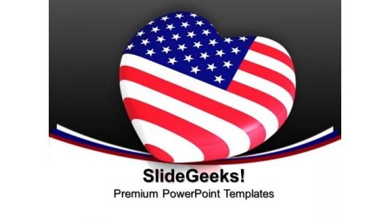 Heart Shaped Us Flag 4th July PowerPoint Templates And PowerPoint Themes 1012