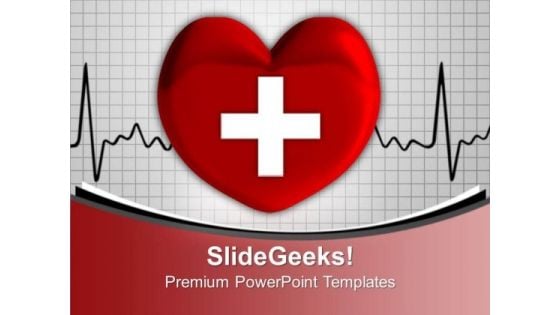 Heart With Cross Sign Medical PowerPoint Templates Ppt Backgrounds For Slides 0113