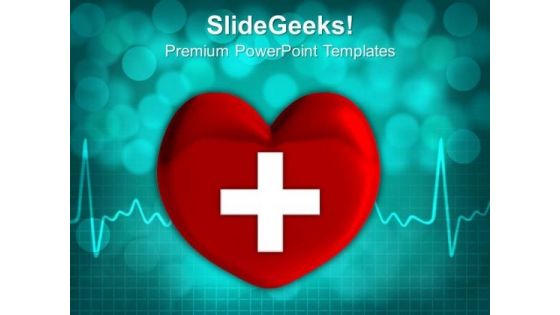 Heart With Cross Sign PowerPoint Templates And PowerPoint Themes 1012