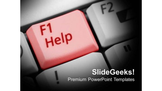 Help Button Keyboard Computer PowerPoint Templates Ppt Backgrounds For Slides 0213