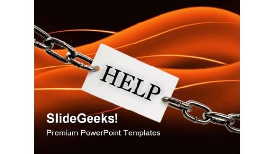 Help Chain Metaphor PowerPoint Templates And PowerPoint Backgrounds 0611