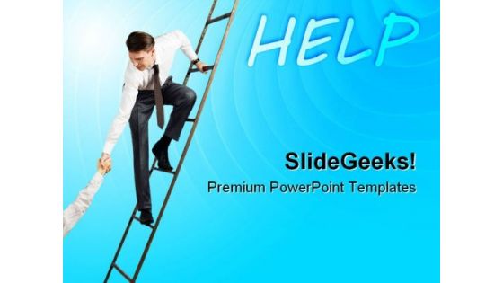 Help For Success Business PowerPoint Templates And PowerPoint Backgrounds 0911