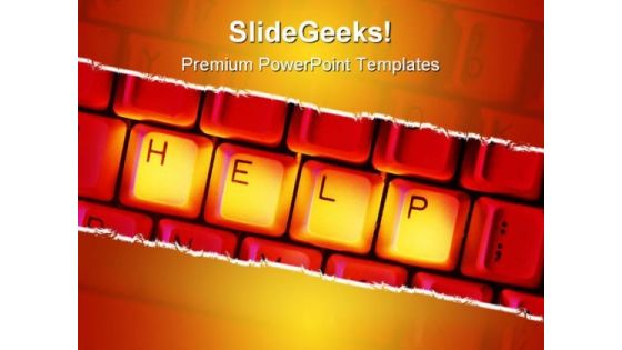 Help Keys Computer PowerPoint Templates And PowerPoint Backgrounds 0211