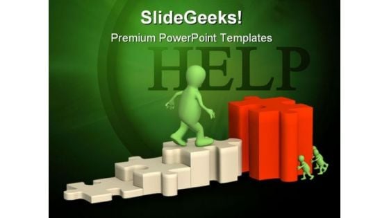 Help Puzzle PowerPoint Template 0510