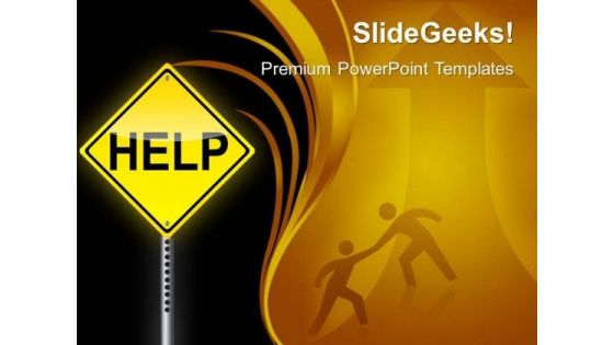 Help Signpost Metaphor PowerPoint Templates And PowerPoint Themes 0412