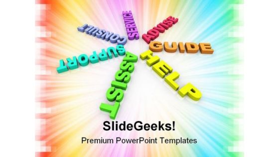 Help Support Guide Business PowerPoint Templates And PowerPoint Backgrounds 0911