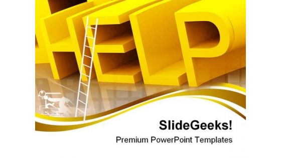 Help With Ladder Business PowerPoint Templates And PowerPoint Backgrounds 0711