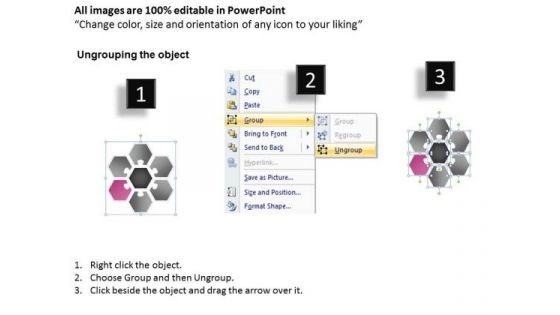 Hexagon Diagram Multicolor 6 Factors Cell Phone Business Plans PowerPoint Slides