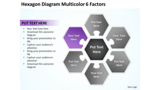 Hexagon Diagram Multicolor 6 Factors Ppt Business Continuity Plan PowerPoint Templates