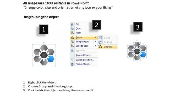 Hexagon Diagram Multicolor 6 Factors Sample Sales Business Plan PowerPoint Templates