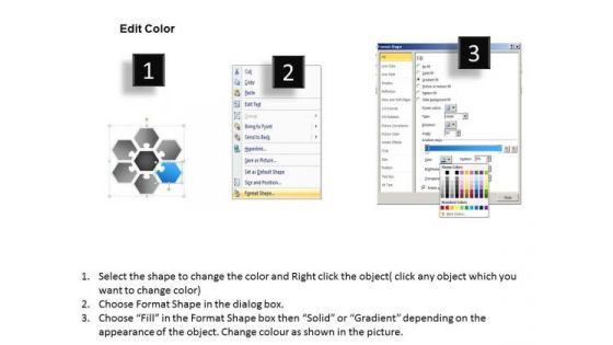 Hexagon Diagram Multicolor 6 Factors Sample Sales Business Plan PowerPoint Templates