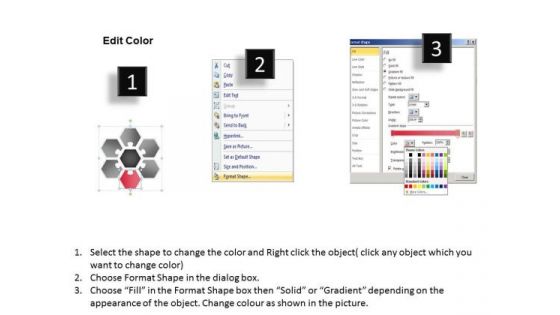 Hexagon Diagram Multicolor 6 Factors Write Business Plan Template Free PowerPoint Slides