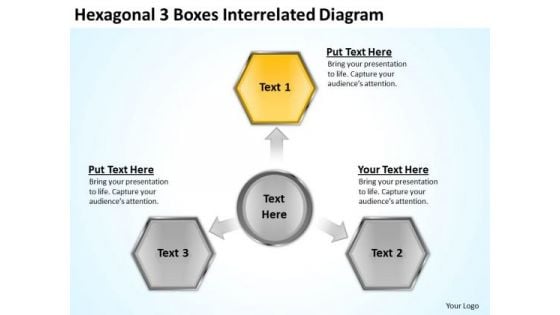 Hexagonal 3 Boxes Interrelated Diagram How Do Business Plan PowerPoint Templates