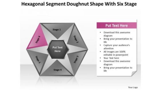 Hexagonal Sagment Doughnut Shape With Six Stage Ppt Business Plan PowerPoint Templates