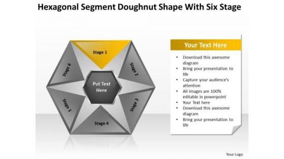 Hexagonal Sagment Doughnut Shape With Six Stage Ppt Business Plan Sample PowerPoint Templates