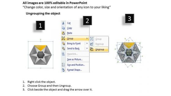 Hexagonal Sagment Doughnut Shape With Six Stage Ppt Business Plan Sample PowerPoint Templates