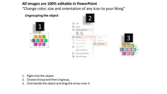 Hexagons With Business Icons PowerPoint Templates