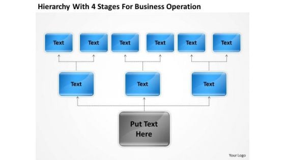 Hierarchy With 4 Stages For Business Operation Ppt Sample Small Plan PowerPoint Slides