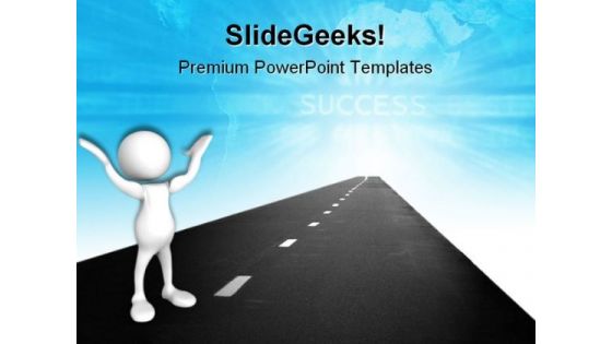 Highway Success PowerPoint Templates And PowerPoint Backgrounds 0711