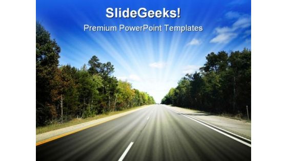 Highway Travel PowerPoint Background And Template 1210