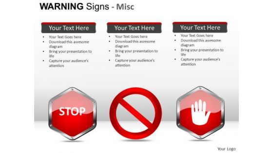 Highway Warning Signs PowerPoint Slides And Ppt Diagram Templates