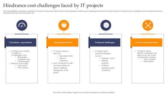Hindrance Cost Challenges Faced By It Projects Sample pdf