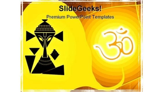 Hindu Ganesha Religion PowerPoint Template 0610