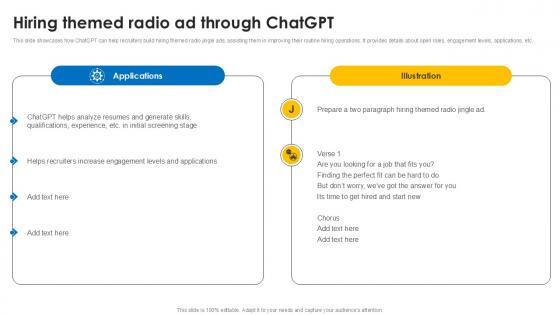Hiring Themed Radio Ad Through AI Powered Recruitment Enhancing Ppt Slide AI SS V