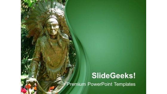 Historical Statue With Green Background PowerPoint Templates Ppt Backgrounds For Slides 0613