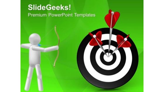 Hit The Target Business Growth PowerPoint Templates Ppt Backgrounds For Slides 0513