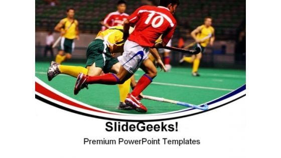 Hockey Players Sports PowerPoint Templates And PowerPoint Backgrounds 0711