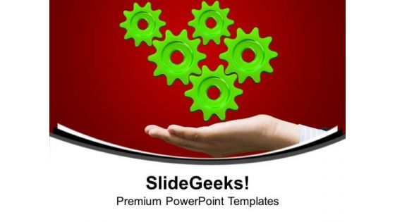 Hold The Right Way To Gear PowerPoint Templates Ppt Backgrounds For Slides 0613