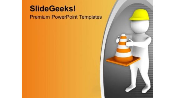 Hold The Safety Triangle PowerPoint Templates Ppt Backgrounds For Slides 0713