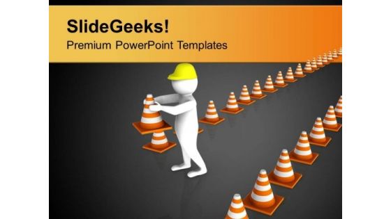 Hold The Traffic For Construction PowerPoint Templates Ppt Backgrounds For Slides 0713