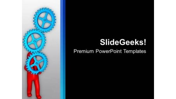 Holding Gears For Business PowerPoint Templates Ppt Backgrounds For Slides 0813